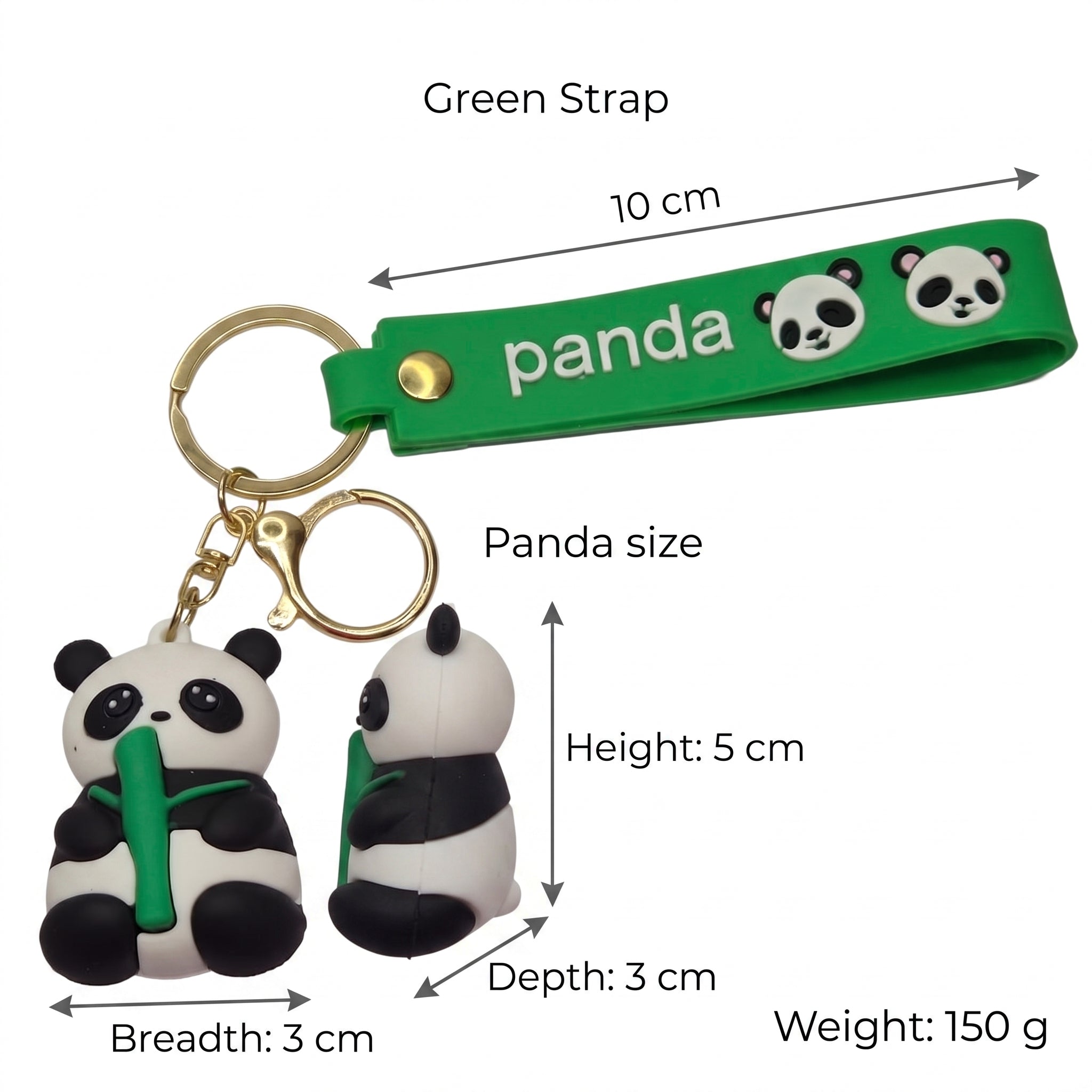 Cute Panda Cartoon Keychain with Premium Silicone