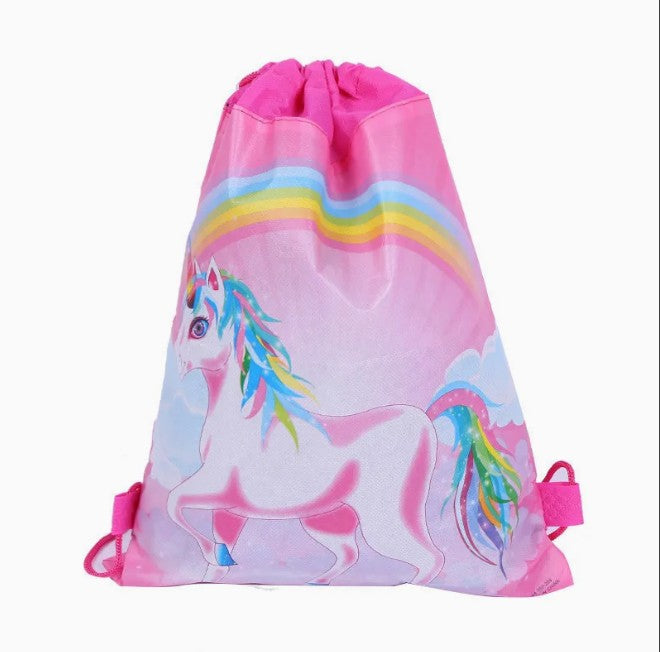 Pink Unicorn Drawstring Bag for Kids