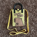 Yellow Canvas Capybara Print Mobile Sling Bag