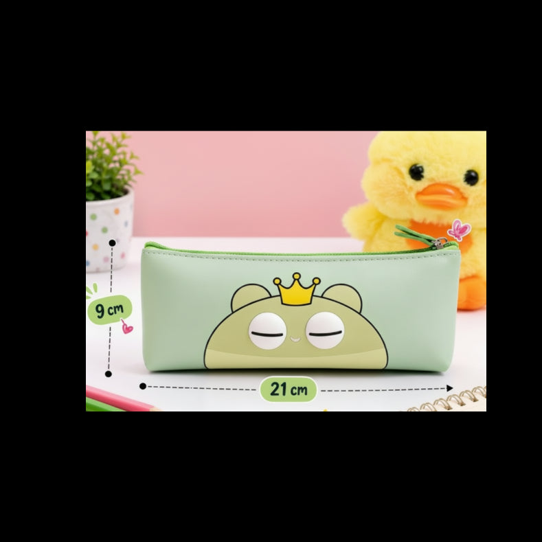 Cute Monster Canvas Pencil Case & Multi-Color Pouch Set (Any 1)