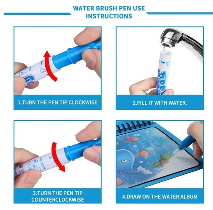 Magic Water Coloring Book – Reusable