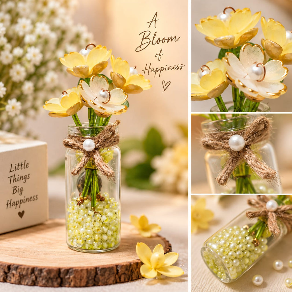 Handmade Mini Jar Flower Bouquet Fridge Magnet