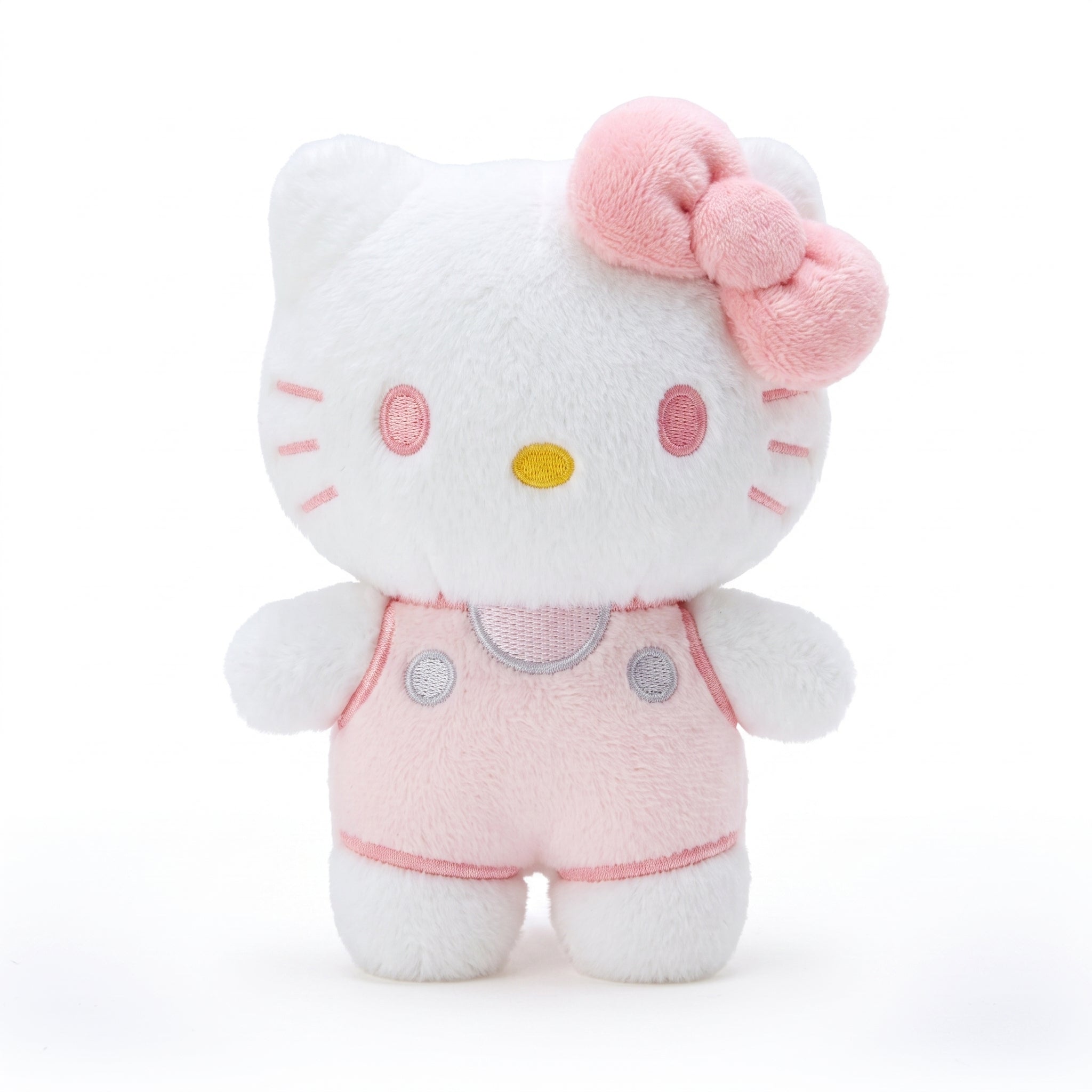 Cute Mini Cartoon Cat Plush Toy with Yellow Bow